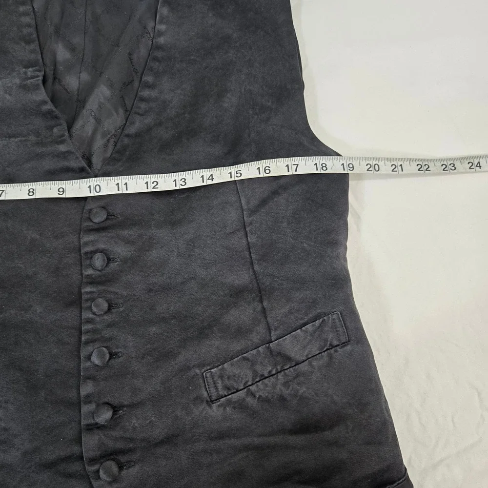 Robert Talbott Protocol Mens L Black Silk Tuxedo Vest Waistcoat Buckle Back